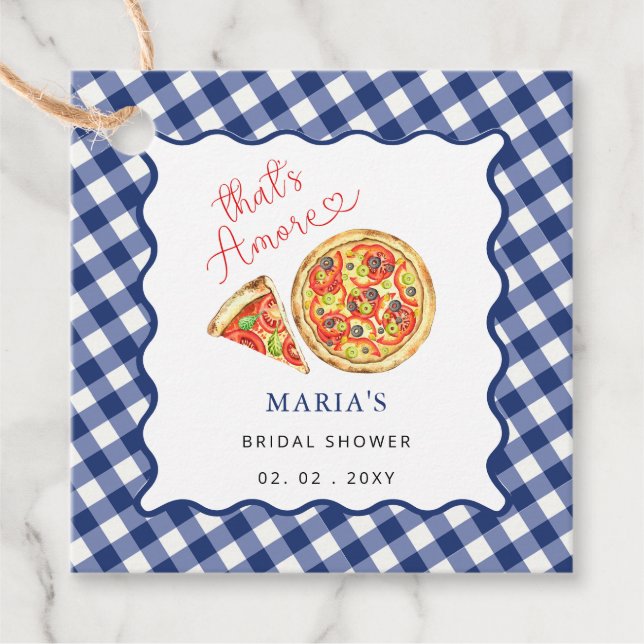 Thats Amore Italiana Pizza Party Möhippa Gåvor Etiketter (Framsida)