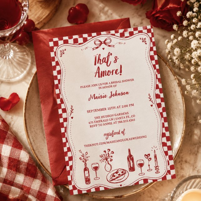 That's Amore italiensk bröllopsdusch inbjudan (Skapare uppladdad)