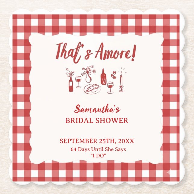 That's Amore italiensk bröllopsdusch-inbjudan Underlägg Papper (Framsida)