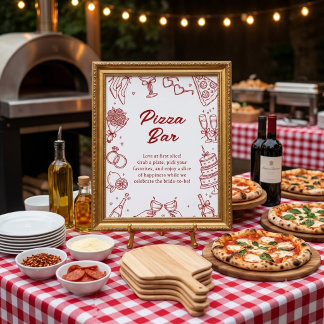 That's Amore Italiensk Bröllopsdusch Pizza Bar Sky Poster