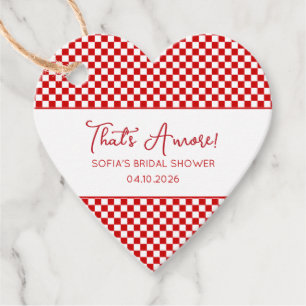 That's Amore Italiensk Bröllopsdusch Röd Gingham Gåvor Etiketter