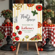 That's Amore italiensk bröllopsdusch välkomstskylt