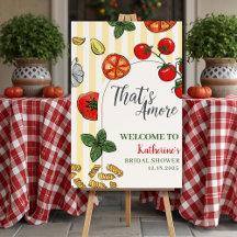 That's Amore italiensk bröllopsdusch välkomstskylt