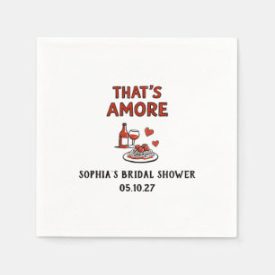 That's Amore Italiensk Bröllopsdusch Whimsical Röd Pappersservett