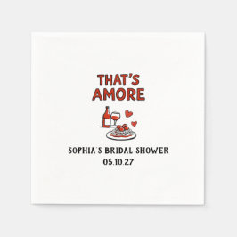 That's Amore Italiensk Bröllopsfest Whimsical Röd Pappersservett
