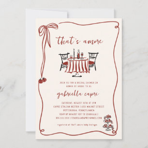 That's Amore italiensk doodle bröllopsdusch-inbjud Inbjudningar