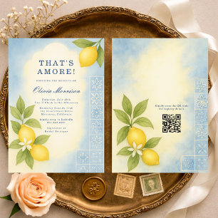 That's Amore Italiensk QR-kod Bröllopsfest Inbjudningar