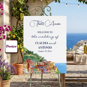 That's Amore italiensk riviera bröllops välkomsthä Poster