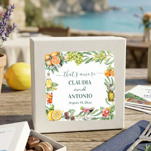 That's Amore Italienska Citrus Bröllop Fyrkantigt Klistermärke