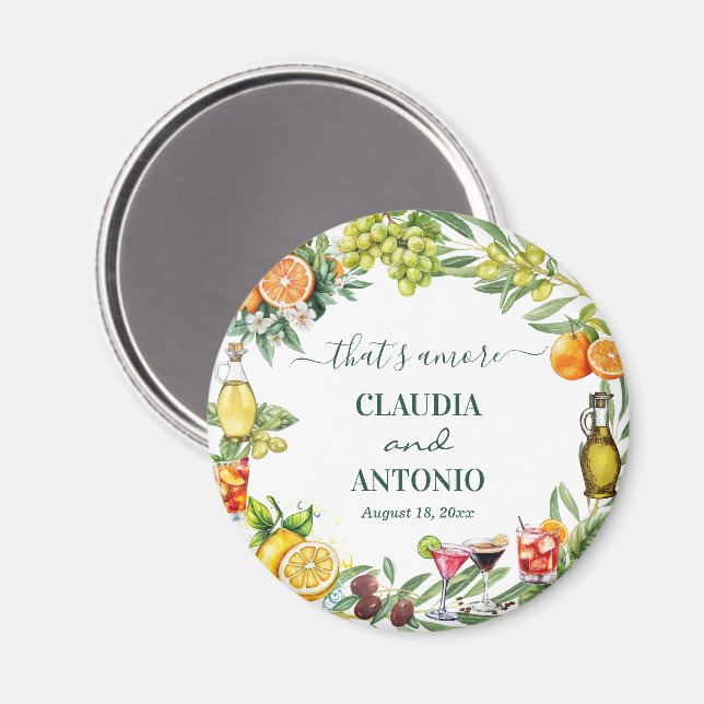That's Amore Italienska Citrus Bröllopsgåva Magnet (Front/Back)