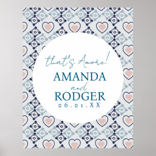 That's Amore Italienska Kakel och Hjärtan Poster