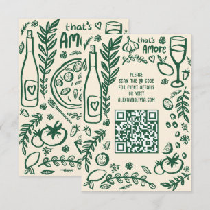 That's Amore Italienska Mat ANPASSAD Bröllops QR-k Tilläggskort
