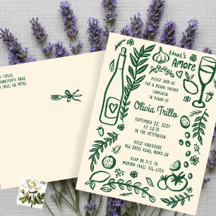 That's Amore Italienska Mat Anpassad Bröllopsdusch Vykort