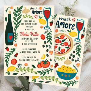 That's Amore Italienska Mat BRUD Shower  Inbjudningar