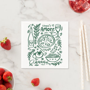 That's Amore Italienska Mat Söt BRUDKVÄLL Pappersservett