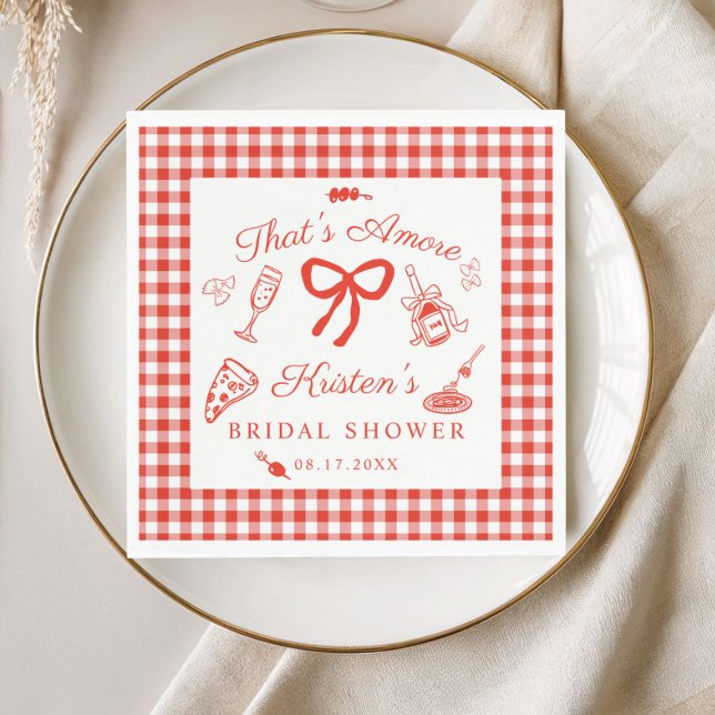 That's Amore Italienska Pizza Bröllopsdusch Pappersservett (That's amore italian pizza bridal shower Paper naking)