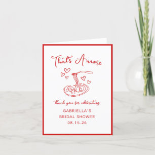 That's Amore italienska röda bröllopsdusch tack Kort