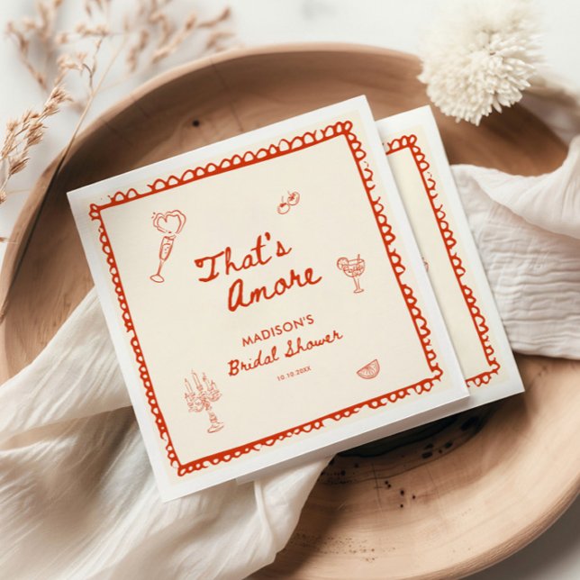 That's Amore Italienskt Handritat Bröllopsdusch Pappersservett (Skapare uppladdad)