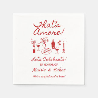 That's Amore italienskt tema Förlovningsfest skylt Pappersservett