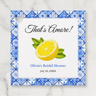 That's Amore   Medelhavet Citron Bröllopsdusch Gåvor Etiketter
