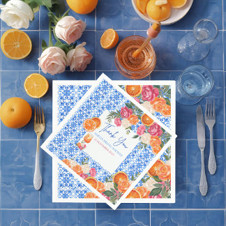 Thats amore mediterranean blue tiles bridal shower pappersservett