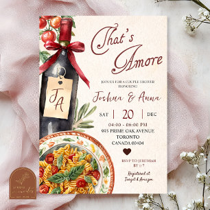 That's Amore Pasta och vin Bröllopsdusch Inbjudningar