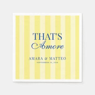 That's Amore Randiga Blå & Gula Bröllop Pappersservett