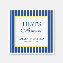 That's Amore Randiga Blå & Gula Bröllop Pappersservett