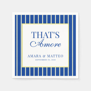 That's Amore Randiga Blå & Gula Bröllop Pappersservett