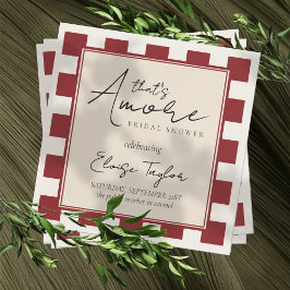 That's Amore Red Checkered Bridal Shower  Pappersservett