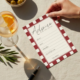 That's Amore Red Checkered Bridal Shower  Rådkort
