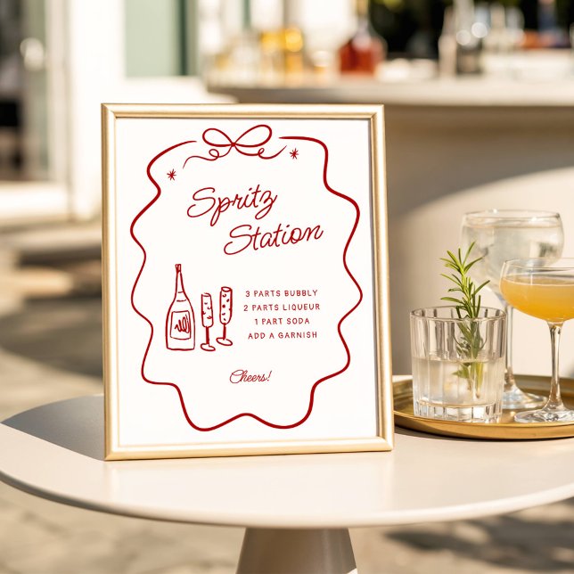 That's Amore Red Doodle Frame Spritz Station Small Poster (Skapare uppladdad)