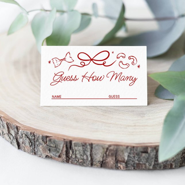 That's Amore, Red Doodle Guess How Many Game Card Tilläggskort (Skapare uppladdad)