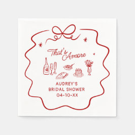 That's Amore, Red Doodle Personalized Shower Pappersservett