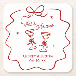 That's Amore, Red Doodle Personlig Underlägg Papper Kvadrat