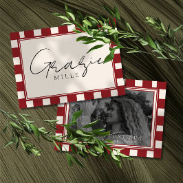 That's Amore Röd Rutig Bröllopsfest  Tack Kort