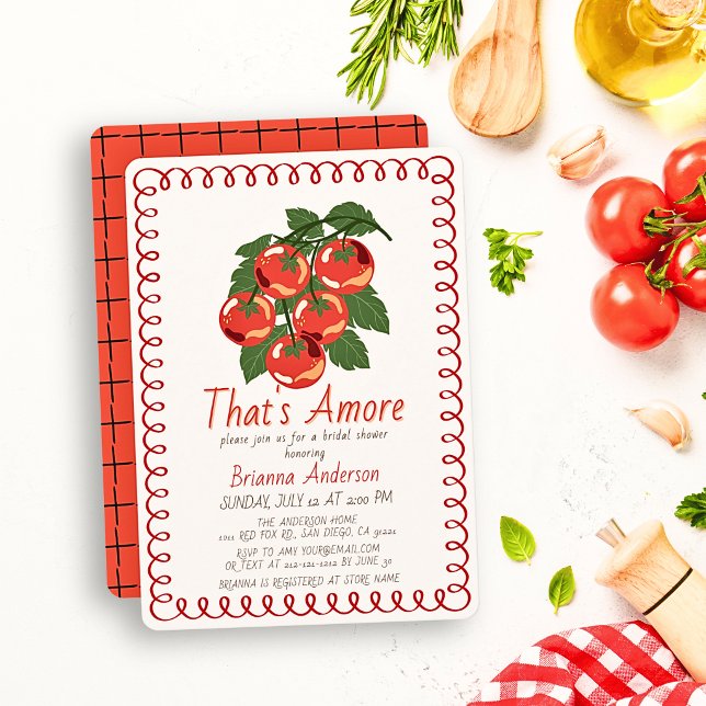 That's Amore Röda Tomat Italiensk Bröllopsdusch Inbjudningar (Skapare uppladdad)