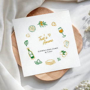 That's Amore Rustikaliskt Italienskt Mat Gult Grön Pappersservett