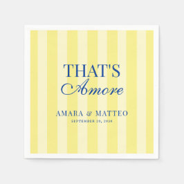 That's Amore Striped Blue & Yellow Wedding Pappersservett