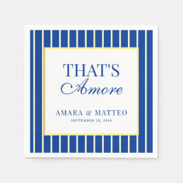 That's Amore Striped Blue & Yellow Wedding Pappersservett