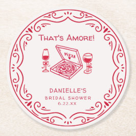 That's Amore Whimsical Handriten Bröllopsfest Underlägg Papper Rund
