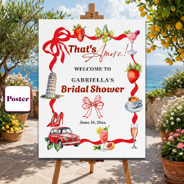 That's Amore Whimsical Italiensk Bröllopsvälkomst Poster