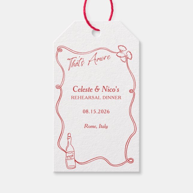 That's Amore Whimsisk italiensk repetitionstal宴 Presentetikett (Framsidan)