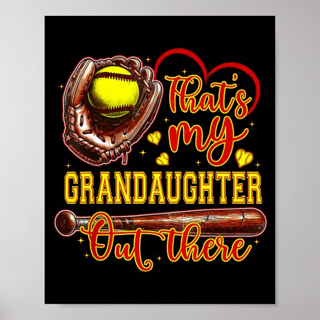 That's My Granddaughter Out There Softball Grandma Poster (Framsidan)
