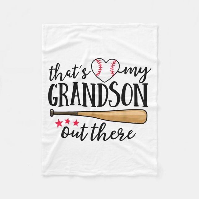 That's My Grandson Out There Baseball Grandma Squa Fleecefilt (Framsidan)