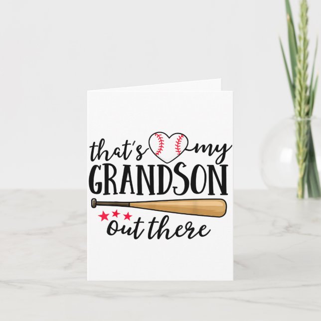 That's My Grandson Out There Baseball Grandma Squa Kort (Framsida)