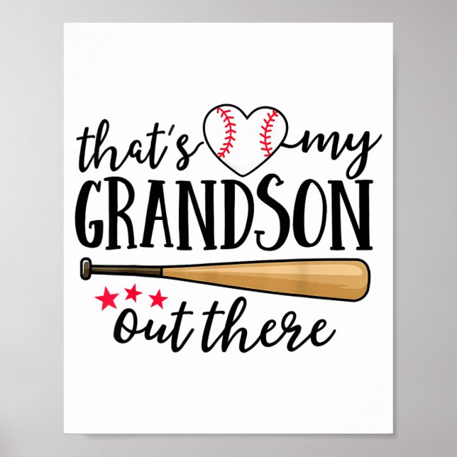 That's My Grandson Out There Baseball Grandma Squa Poster (Framsidan)