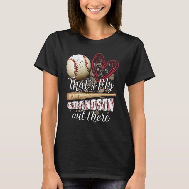 Thats my Grandson Out There Cool Family Baseball B T Shirt (Framsida)