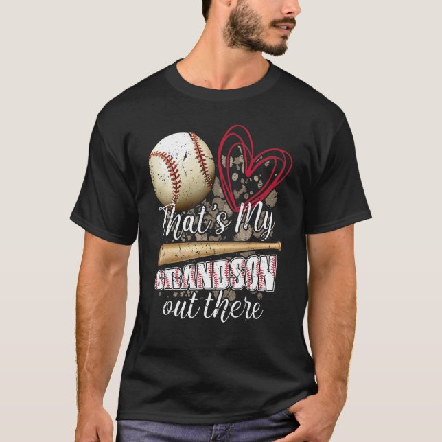 Thats my Grandson Out There Cool Family Baseball B T Shirt (Framsida)