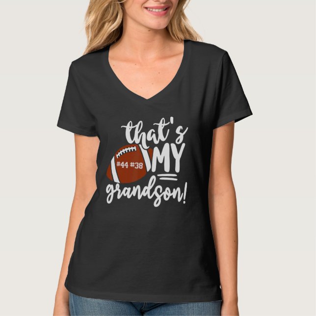 That's My Grandson Proud Football Grandma Nana Mim T Shirt (Framsida)